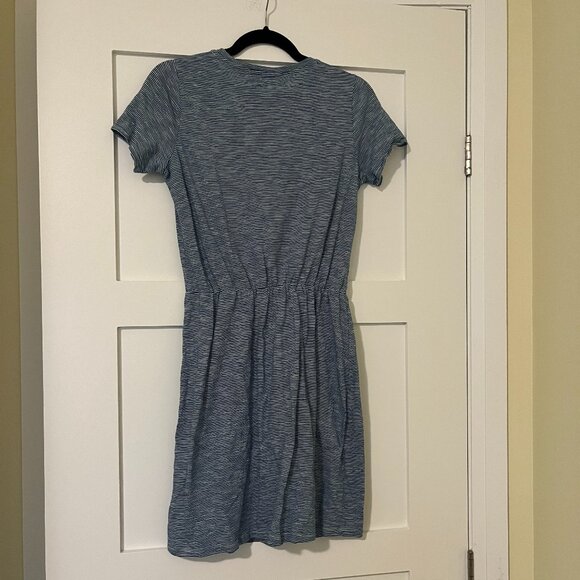 Old Navy Waist-Defined Blue and White Stripe T-Shirt Dress - Picture 2 of 2
